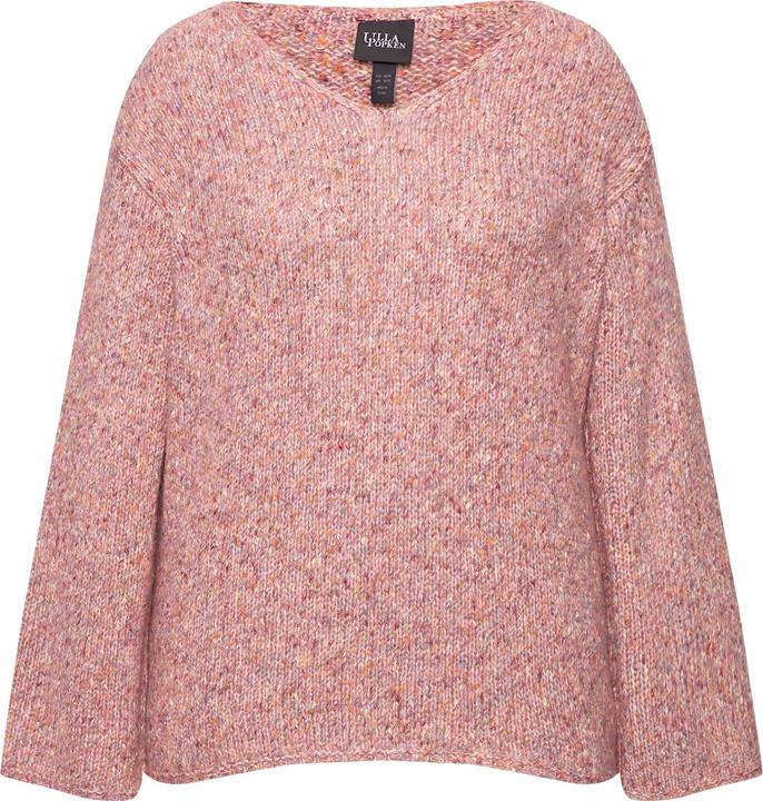 Produktbild Ulla Popken Pullover, melierter Feinstrick, V-Ausschnitt, Langarm (58)