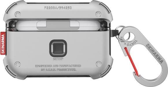 Actual product image Skinarma case Mecha AirPods Pro 2 chrome