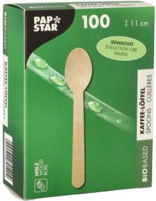Papstar Koffielepel "puur" gewaxt (100 x)