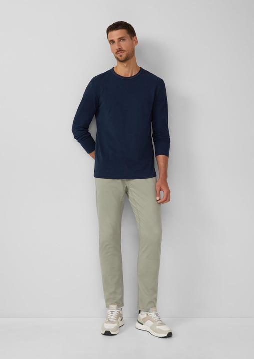 Produktbild s.Oliver T-Shirt Softes Longsleeve mit Crew Neck und Logo-Patch (M)