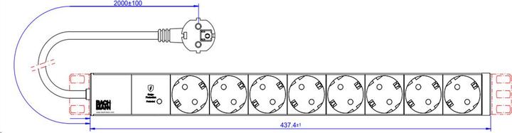 Produktbild Bachmann 800.3932 (8x, CEE 7/3, 2 m)