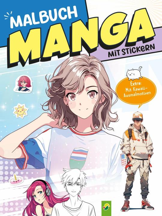 Image du produit Livre de coloriage manga extra épais avec des autocollants pour être créatif et se détendre pour