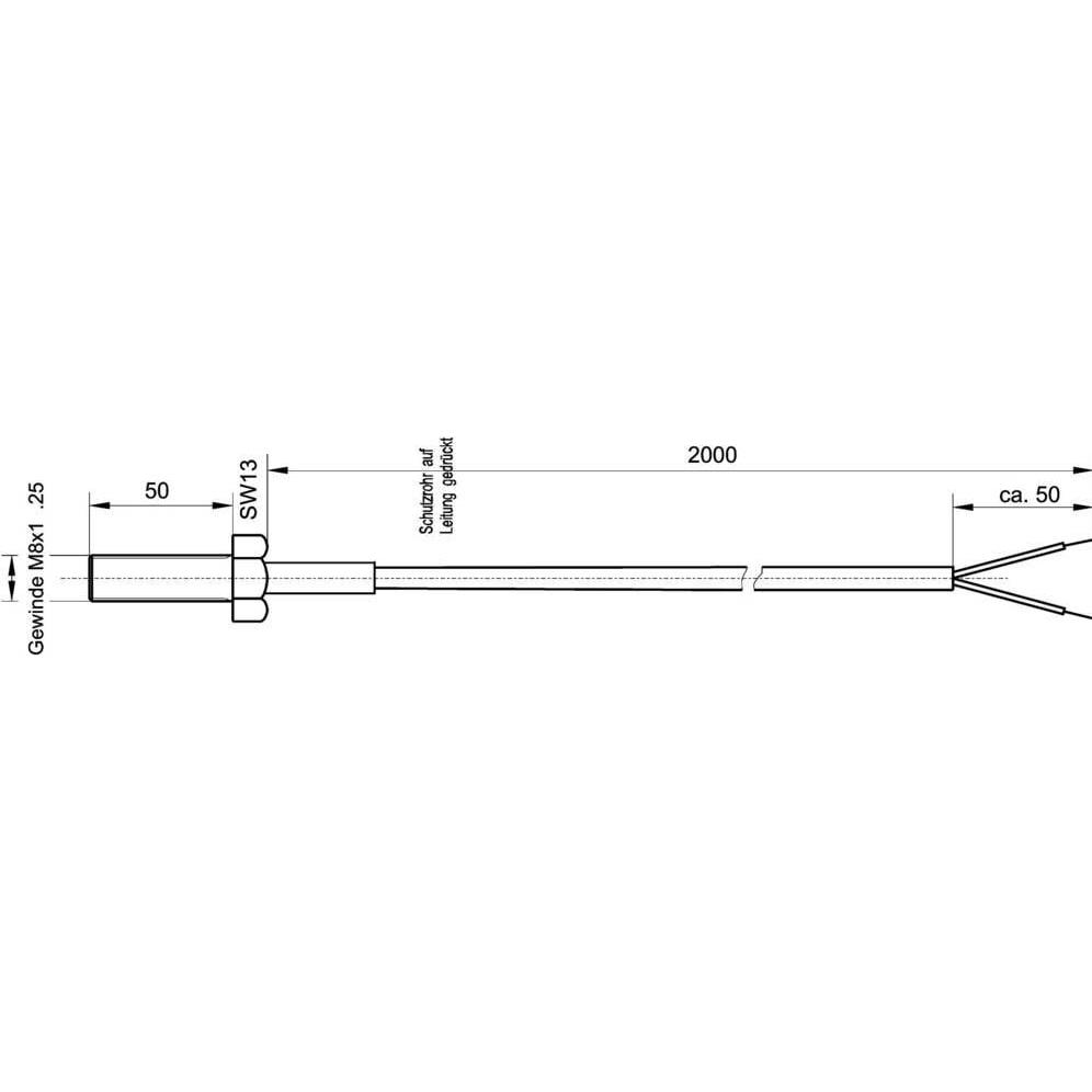 Enda, Multimeter, Temperatursensor K4-PT100-M8x50-2M Fühler-Typ Pt100 Messbereich Temperatur