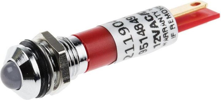 Produktbild RS PRO LED vorst 8mm chrom 12VAC/DC HC rot IP67