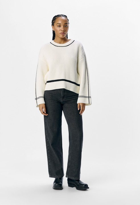 Produktbild Object Gerippter Strickpullover (M)
