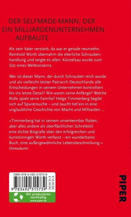 Produktbild Reinhold Würth (Deutsch, Helge Timmerberg, 2022)
