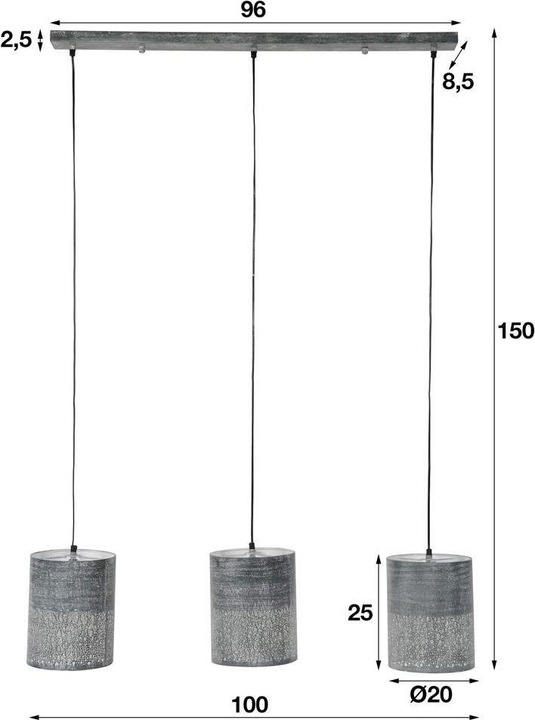 Immagine prodotto famlights Dante in Grigio E27 Barra a 3 luci (E27)