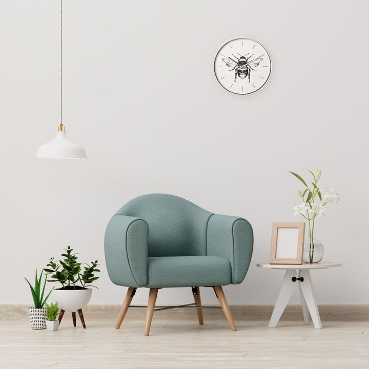 Actual product image Hestia Bee Wall Clock Grey Case 30cm (30 cm)