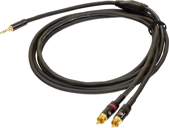 Actual product image Proel stereo uros - 2 x RCA uros,, musta (5 m)