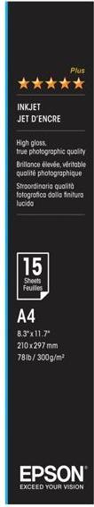 Produktbild Epson Ultra Foto Glanzpapier, 15 Blatt (300 g/m², A4, 15 x)