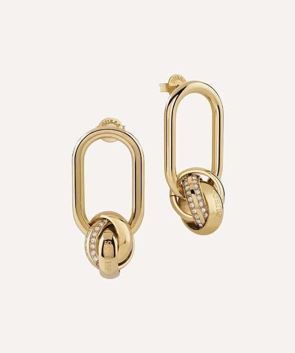 Produktbild Guess Gold-plated earrings with zircons Perfect JUBE04073JWYGT/U (Chirurgenstahl)