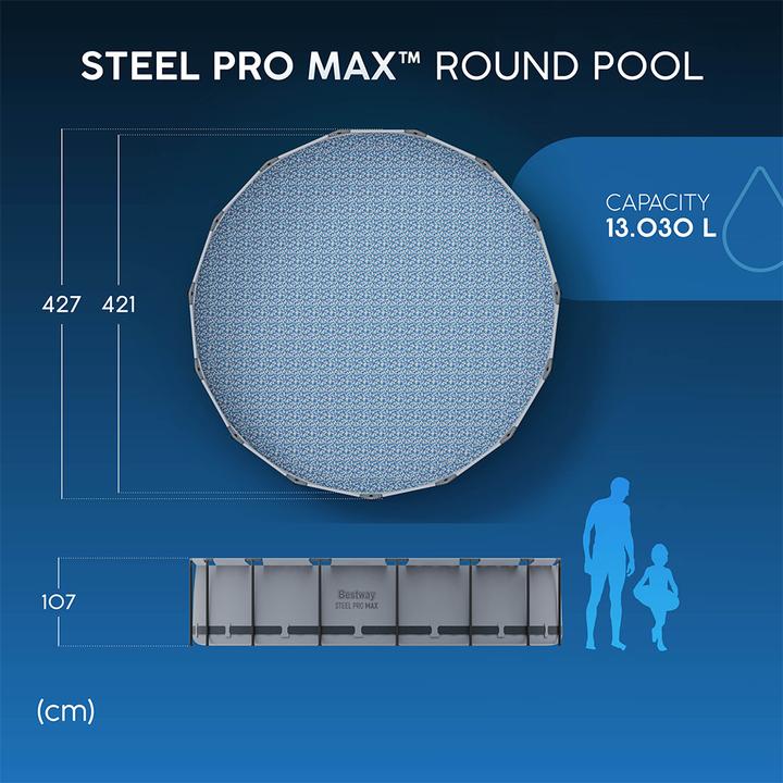 Image du produit Bestway Steel Pro MAX Frame-Pool Komplet t-Set, rund 427 x 107 cm (427 x 107 cm)