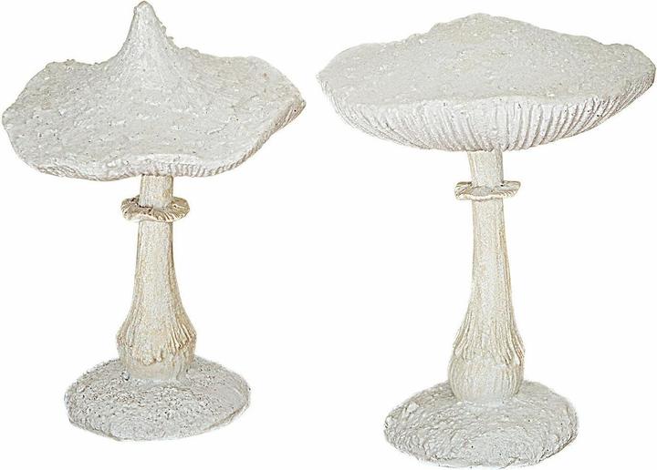 Image du produit Loberon Set de 2 champignons décoratifs Viresto blanc