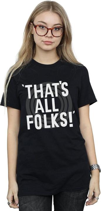 Immagine prodotto Looney Tunes That's All Folks Text Maglietta Ampia Donna (XXL)