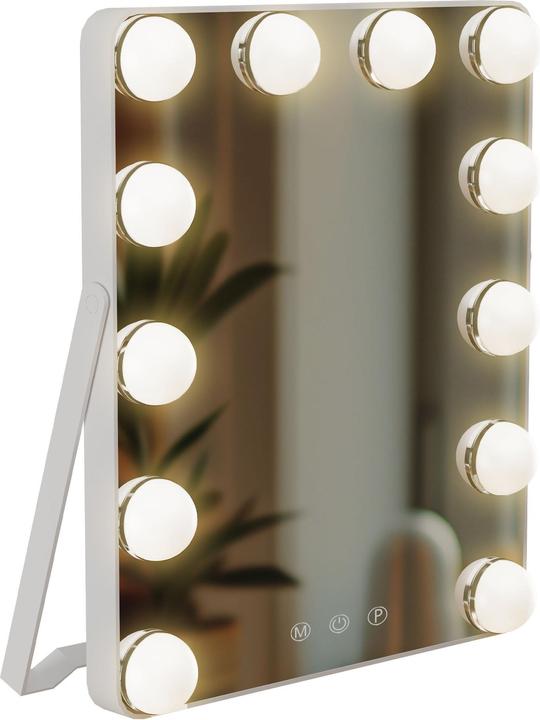 Produktbild CLP Schminkspiegel Balian LED 3 Lichtfarben USB-C Standspiegel transportabel