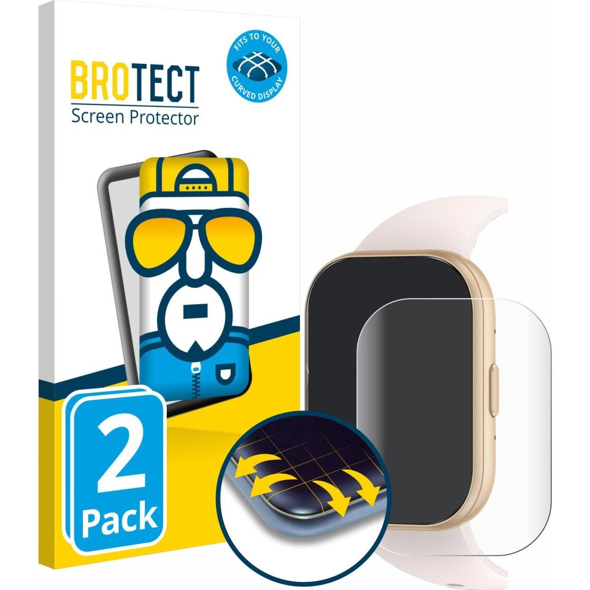 BROTECT Full-Screen Pellicola, Pellicola protettiva per smartwatch, Trasparente