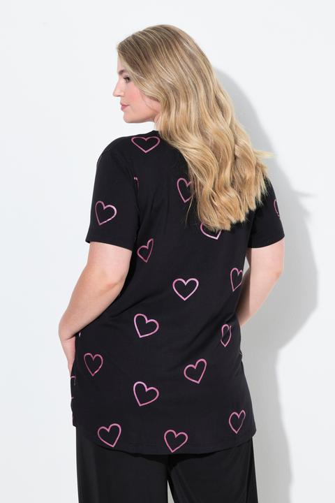Produktbild Miamoda T-Shirt, A-Linie, glänzendes Herzmuster (44)