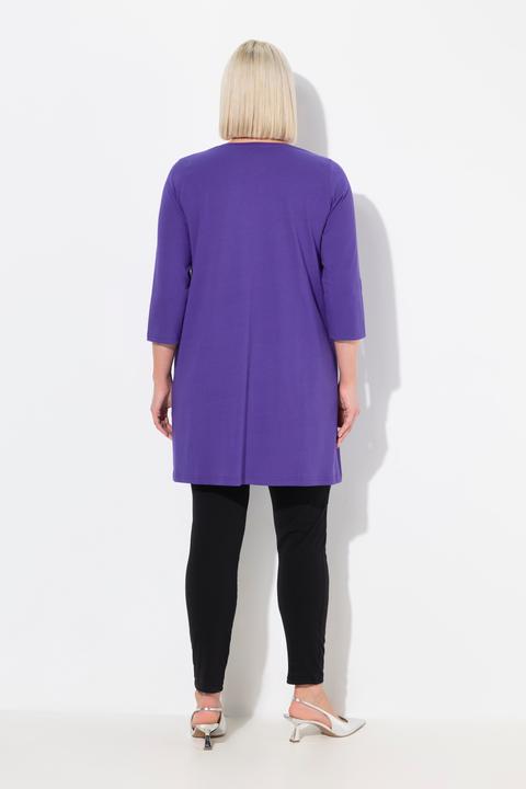 Produktbild Ulla Popken Longshirt, Ziernähte, A-Linie, V-Ausschnitt, 3/4-Arm (50, 52)