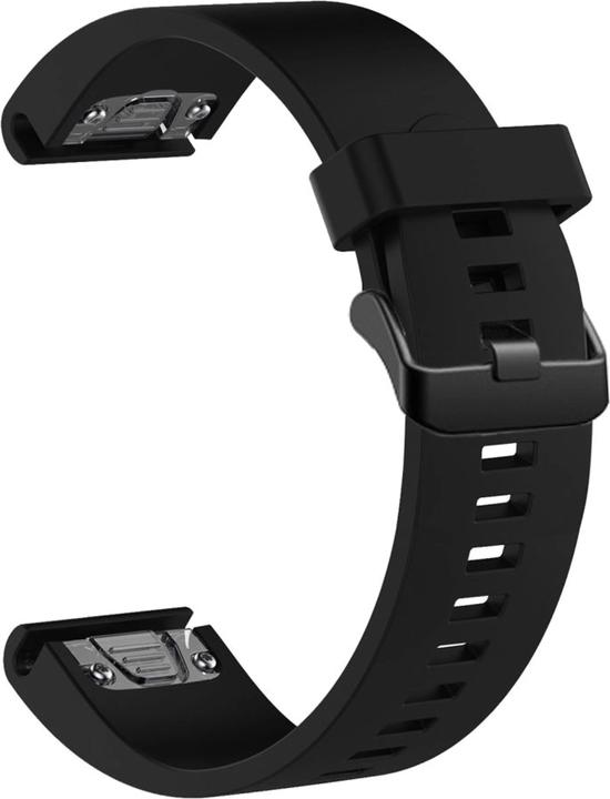 Actual product image Fixed Silicone Strap for Garmin QuickFit 20 mm Black (20 mm, Silicone)