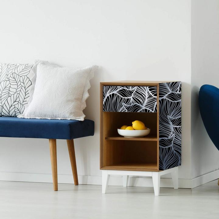 Produktbild Trenddeko Metallicfolie Luxury Metallics baana leaves aluminium negative - selbstklebend (45 x 150 cm)