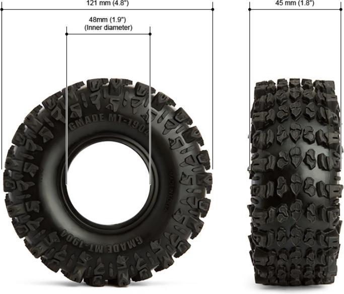 Image du produit Gmade 1.9 MT 1904 Off-road Tires (2)