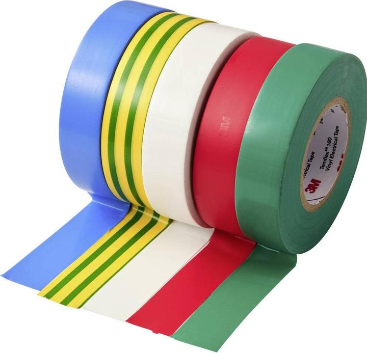 Produktbild 3M 160 Isolierband Rot, Blau, Grün, Weiss, Gelb (L x B) 20 m x 18 mm 5 St. (18 mm)