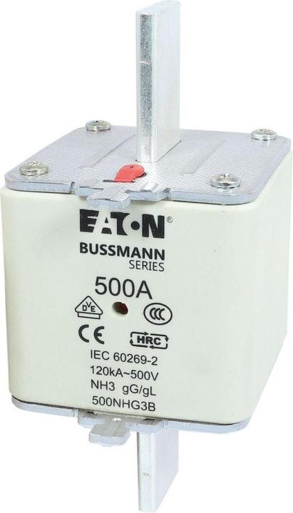 Produktbild Eaton 500NHG3B NH-Sicherung mit mechanischer Sicherungsanzeige Sicherungsgrösse = 3 500A 500V 3St. (500 A)