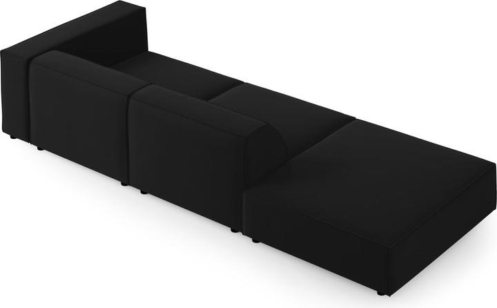 Actual product image Cosmopolitan Design Velvet Left Sofa, "Arendal", 4 Seats, Black, 262x102x70 Made in Europe (Corner sofa)