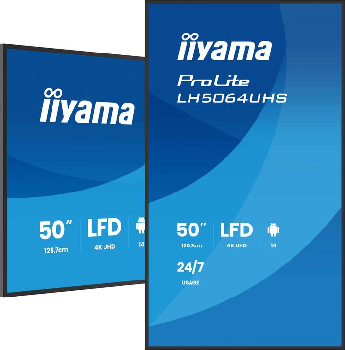 Actual product image iiyama 125.7cm(49.5") LH5064UHS-B1AG 16:9 2xHDMI+1xUSB-C (Speditionsversand) (3840 x 2160 Pixels, 50")