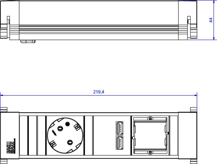 Produktbild Bachmann POWER FRAME 3-way (4 x, CEE 7/3, 0.10 m)