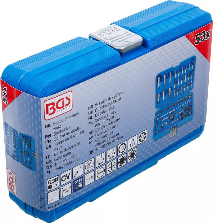 Actual product image BGS Socket Set | 6.3 mm (1/4") Drive | 53 pcs.
