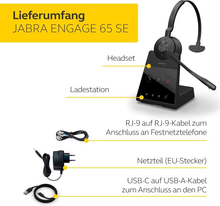 Actual product image Jabra Engage 65 SE (Wireless, USB-A)