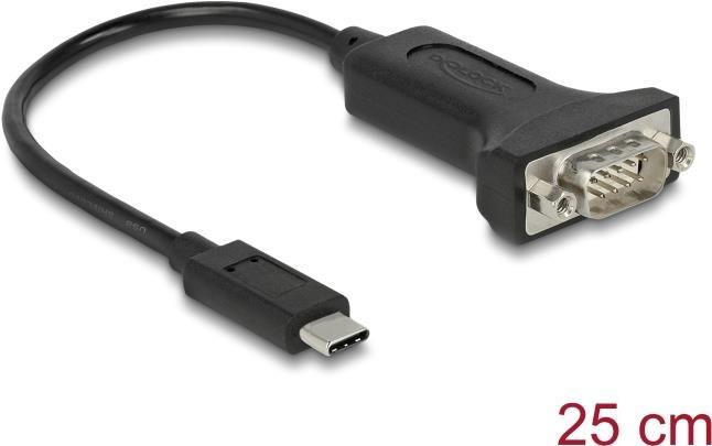 Image du produit Delock Adapter USB Type-C zu 1 x Seriell RS-232 D-Sub 9 Pin (0.25 m)