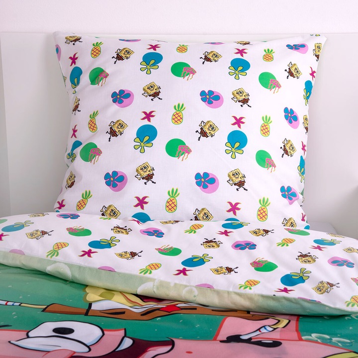 Produktbild Herding Spongebob Schwammkopf Bettwäsche 135 x 200 cm / 80 x 80 cm
