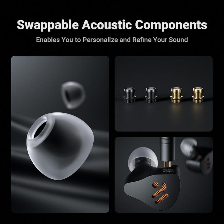 Actual product image Fosi Audio IM4 Open-Back IEM In Ear Kopfhörer silver (Cable)