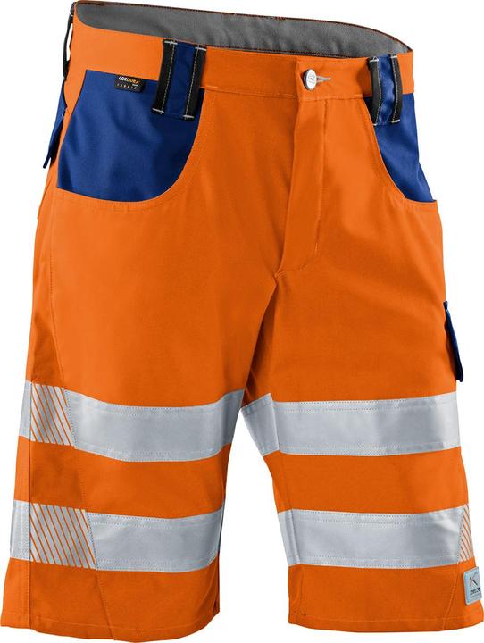 Actual product image Kübler unisex high visibility trousers short REFLECTIQ orange, cornflower blue size 64 (64)