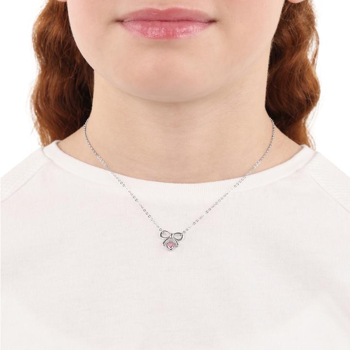 Immagine prodotto S.Oliver Halsschmuck für Mädchen, 925 Sterling Silber, Zirkonia synth. | Schleife (Argento 925)