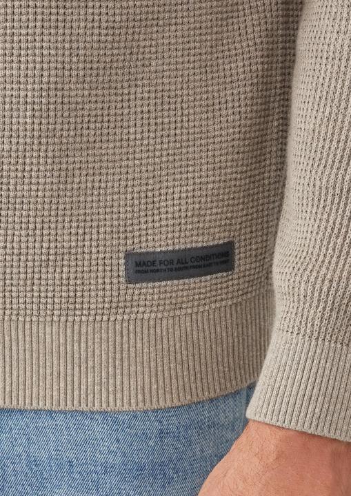 Produktbild s.Oliver Strickpullover Struktur-Hoodie im Materialmix mit Ärmeltasche (M)