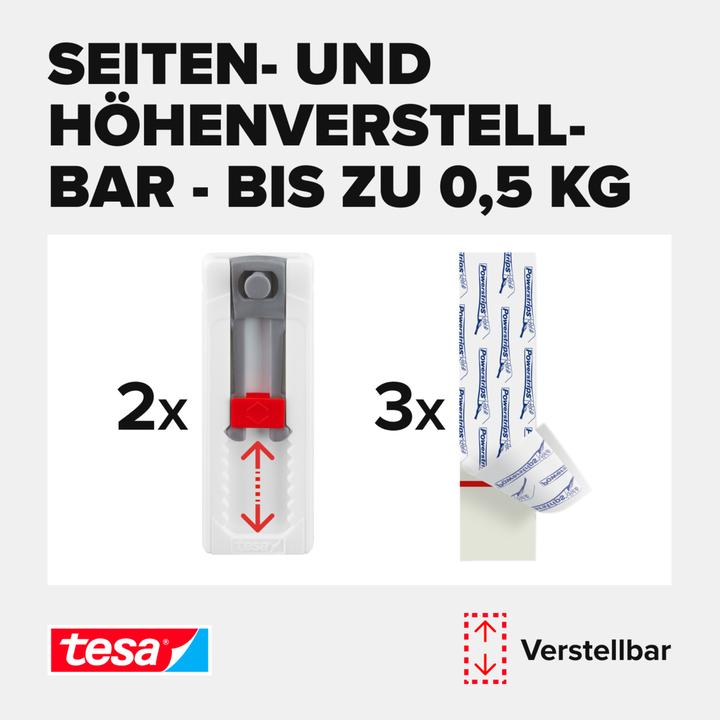 Produktbild tesa Klebenagel für Tapete & Putz, ideal für WLAN Router, höhen- und seitenverstellbar