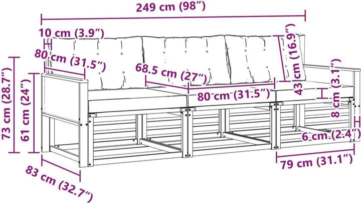 Produktbild vidaXL Outdoor-Sofa