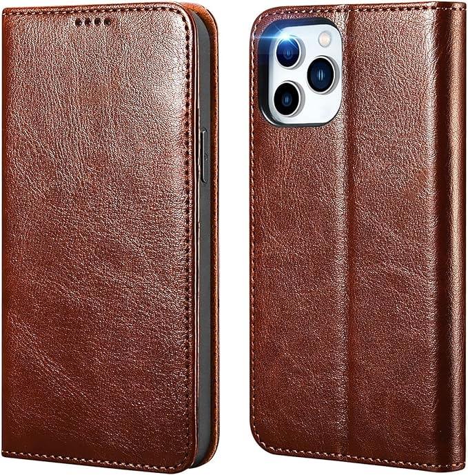 Produktbild iCarer iPhone 14 Pro Classic PU Leather Wallet Case braun - KJJS220802-BN (Apple iPhone 14 Pro)
