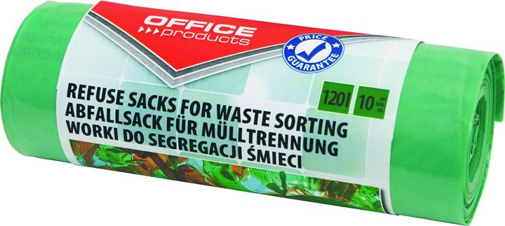Office Products Various bin liners, for glass, strong (ldpe), 120l, 10 pieces, green (10 x, 120 l)