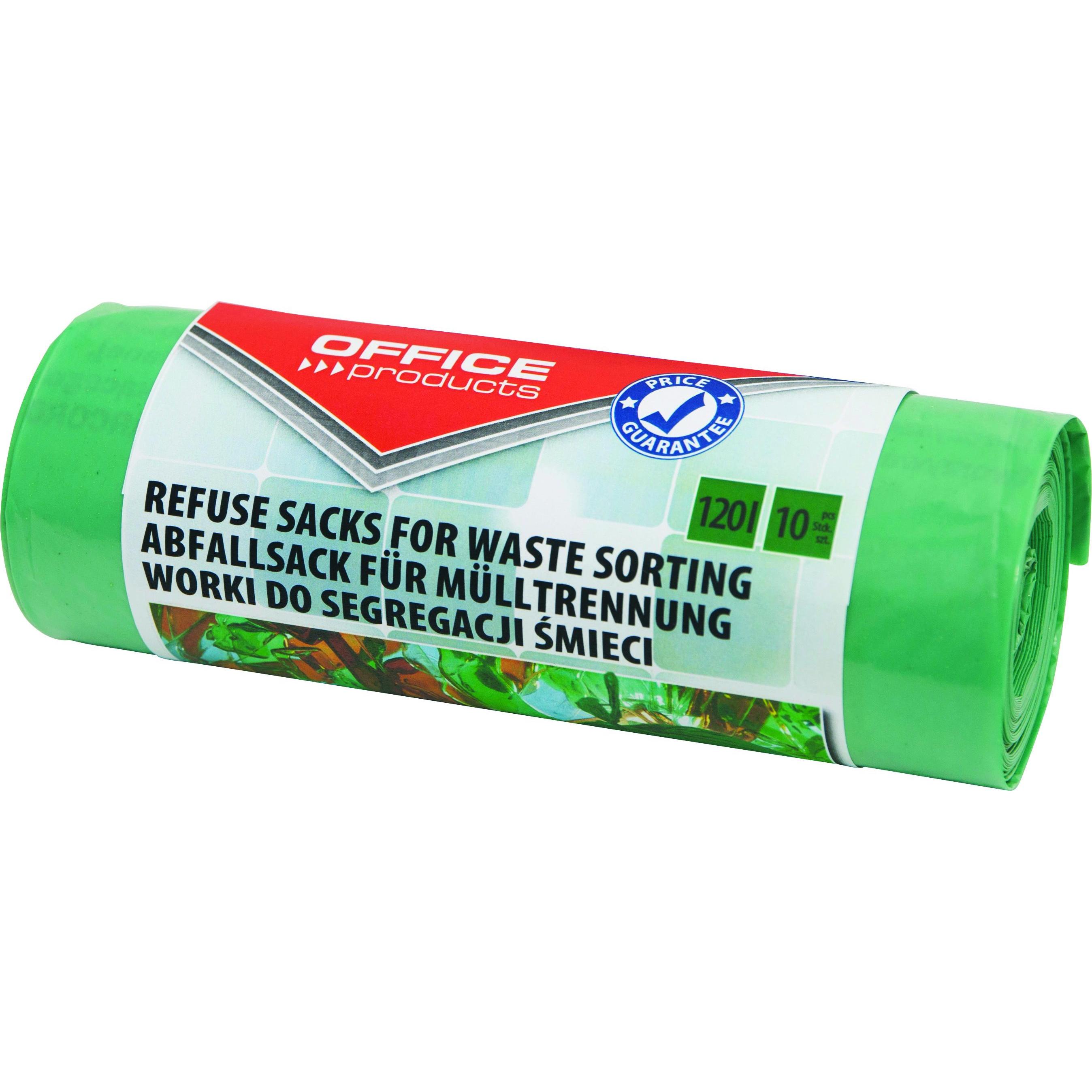 Office Products Diverse afvalzakken, voor glas, sterk (ldpe), 120l, 10