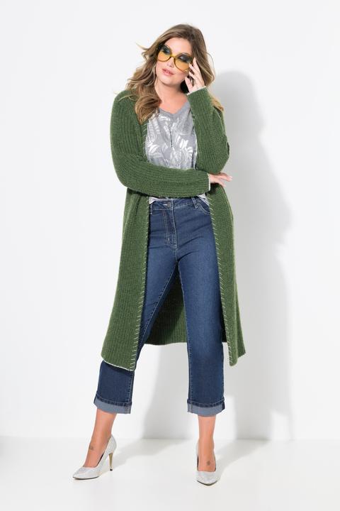 Produktbild Miamoda Strickjacke, extra lang, Ausschnitt mit Zierstich (56)