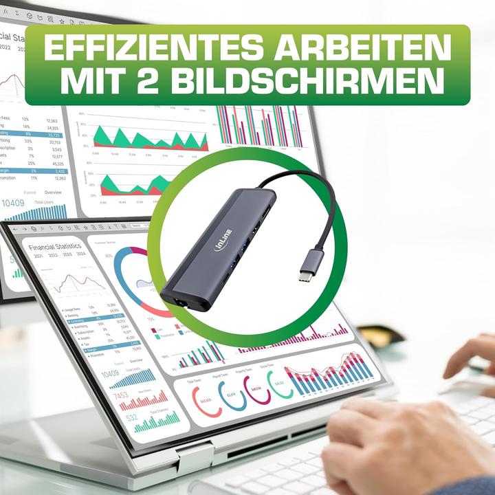Produktbild InLine 8-in-1 USB-C Multihub (USB-C, 5 Ports)