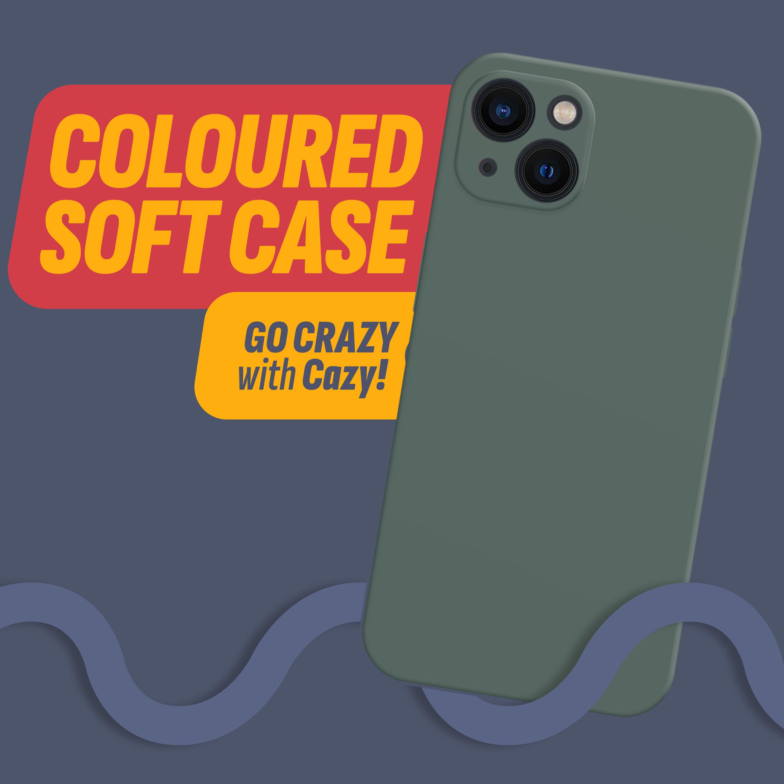 Cazy Silikon Hülle Kompatibel mit iPhone 13 - Soft TPU Schutz - (Apple iPhone 13), Smartphone Hülle, Grün
