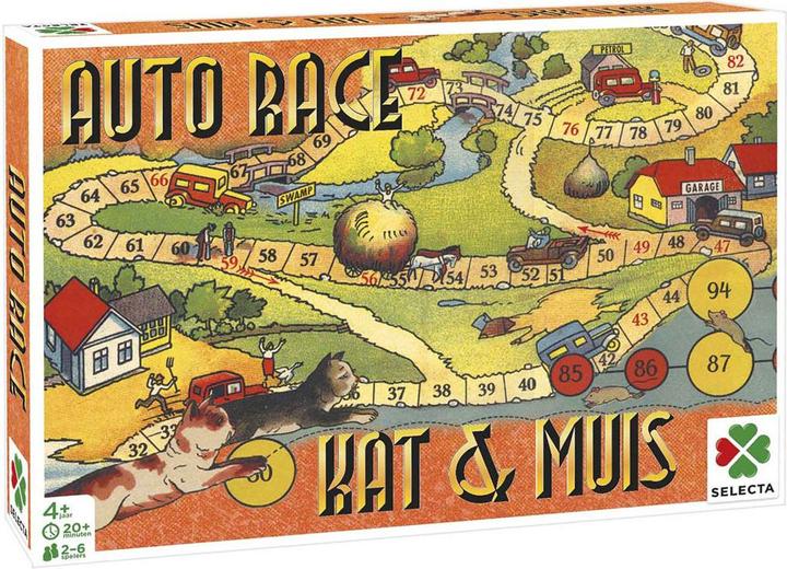 Selecta Spielzeug Brettspiel Spiele aus der Vergangenheit - Autorennen/Katz & Maus