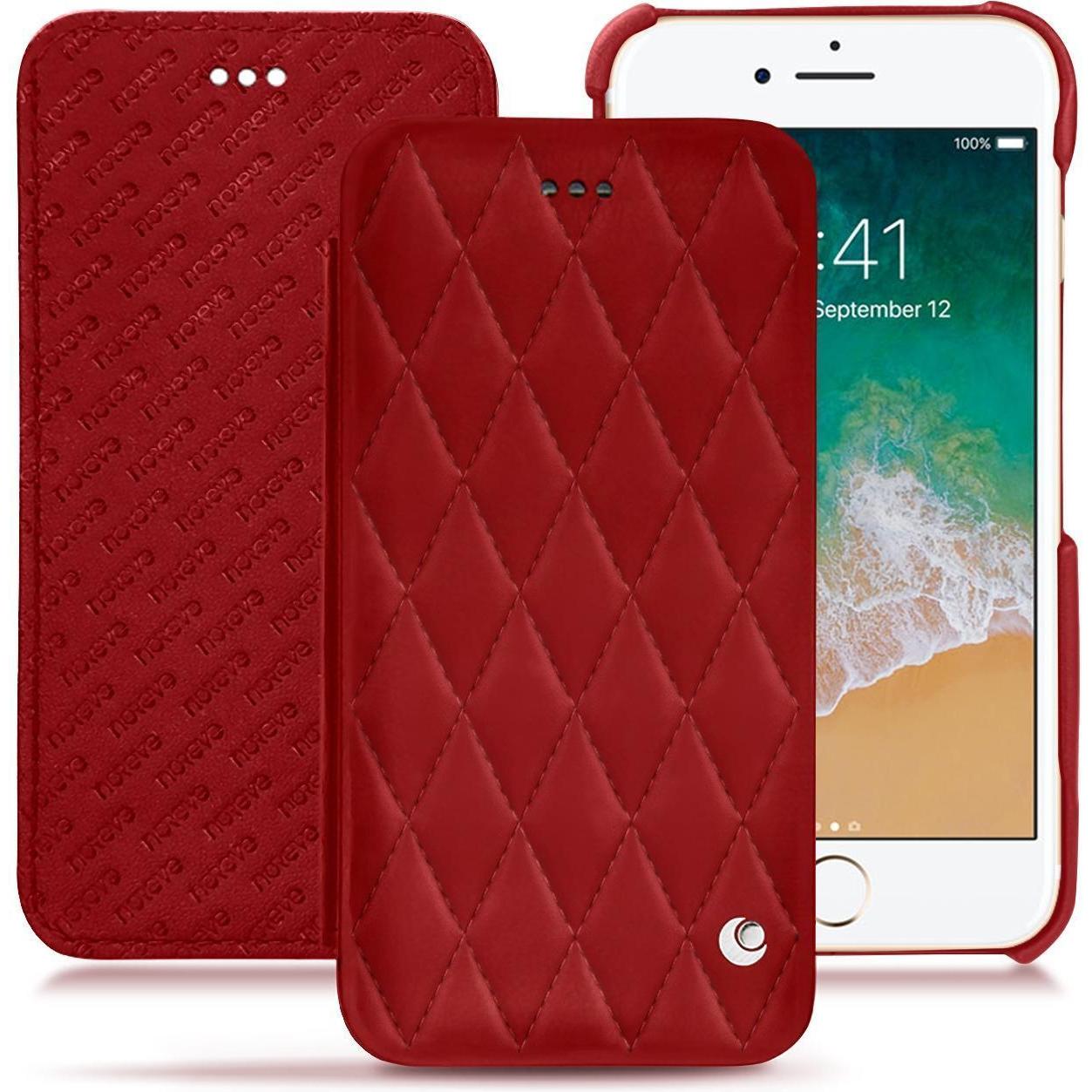 Noreve Lederschutzhülle horizontal (Apple iPhone 7), Smartphone Hülle, Rot