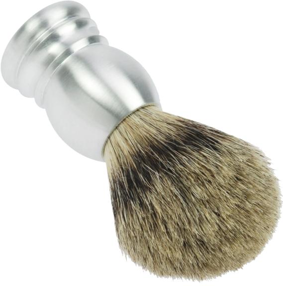 Immagine prodotto Pennello da barba, punta in alluminio puro, argento puro tasso, Ø 21 mm, altezza 10 cm (Pennello da barba)