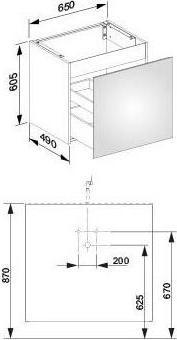 Produktbild Keuco Waschtischunterbau X-LINE 650x605x490mm anthrazit